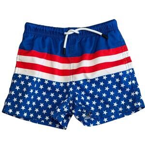 MAAMGIC Boys Patriotic USA Flag Swim Trunks Size 3T